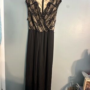 Elegant Black Lace Evening Jumpsuit